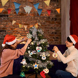 50 Pieces Christmas Wooden Ornaments Blanks Pendants Unfinished Wood Slices Hanging for Festivals DIY Crafts Decoration, 10 Styles DECYOOL