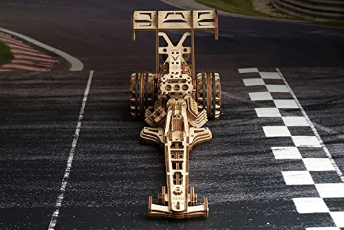 UGEARS Dragster Car Model Kit - Top Fuel Dragster Model Kits 3D Puzzle with Powerful Spring Motor - Drag Racing Model Car Kits 3D Puzzles for - WoodArtSupply