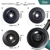 OBA Wood Carving Disc Set 3 PCS 4-1/2" Wood Grinding Wheel Sets with 7/8" Arbor for Angle Grinder Grinding and Polishing OBA