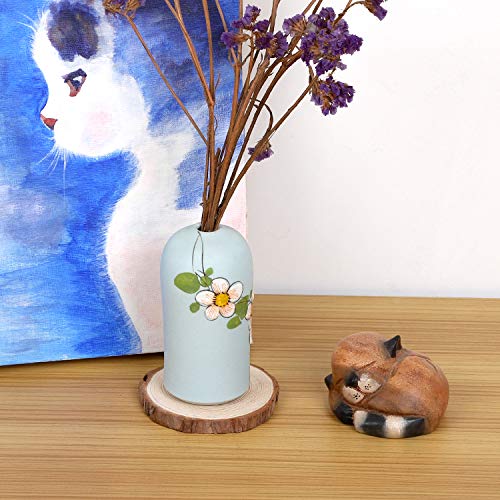 KINJOEK 36 PCS Natural Wood Slices 3.5-4 Inch with Bark Unfinished Wood Circles for Coasters DIY Crafts Wedding Decorations Christmas Ornaments KINJOEK