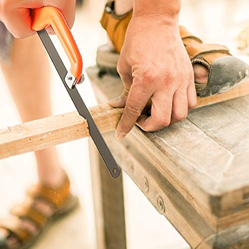 Hacksaw Set, Steel Saw 12 inch with Replaceable Saw Blades and Metal Miter, 3pcs Handsaws (Hacksaw Frame, Mini Hacksaw, Junior Hacksaw) for Wood REALIJE