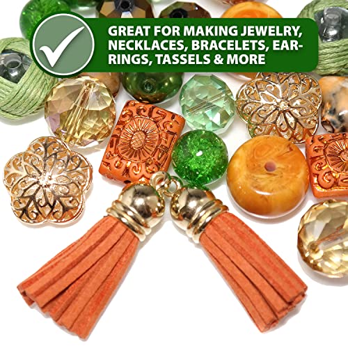 Cord End Cap for Jewelry Making, Kumihimo End Cap Finding Kit for Leather, Tassels; Rose Gold 4mm to 12mm 160 PCs by Mandala Crafts Mandala Crafts