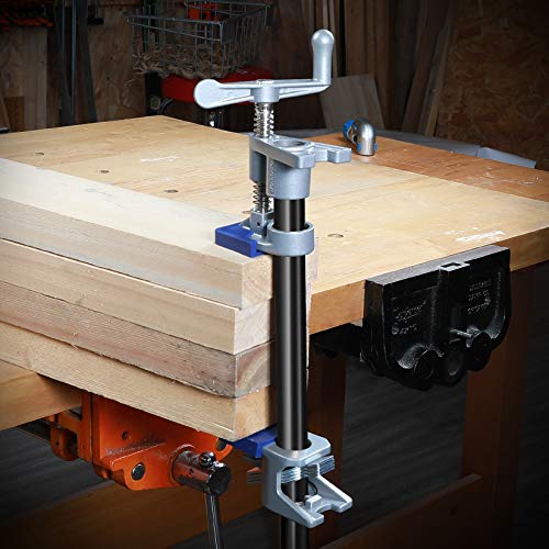 WORKPRO 2-Pack 3/4'' Pipe Clamps, Wood Gluing Pipe Clamp Set with H-shaped Feet, Lightweight Cast Aluminum Wood Clamps Quick Release for Woodworking, WORKPRO