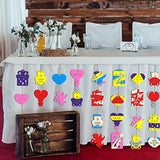 KIMOBER 36PCS Valentine's Day Wooden Slices,Unfinished Blank Cutouts for Valentine Party Decoration, Kids DIY Crafts KIMOBER