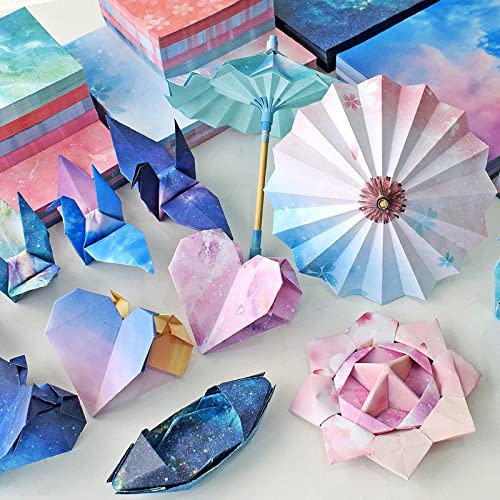 Origami Paper Kit for Kids Adults, 200 Sheets Starry Double-Sided Square Origami Paper for DIY Decoration, Craft Paper, Scrapbook Decor, Folding
