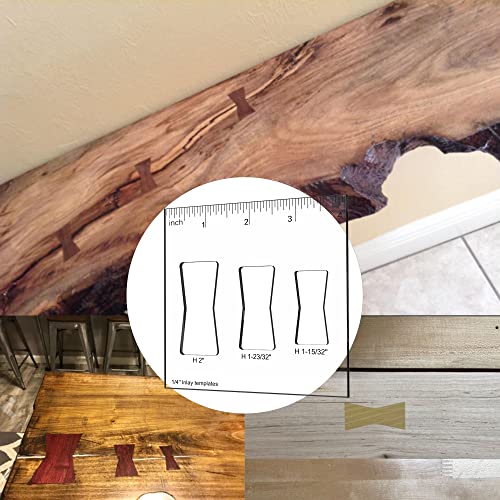 inBovoga 3 Pcs Router Templates for Woodworking, Bowtie Router Template Jig Kit, Butterfly Inlay Template Decorative inBovoga