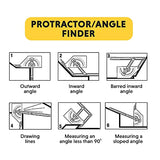 General Tools 29 Plastic Protractor and Angle Finder, Outside, Inside, Sloped Angles, 0° to 180° , Yellow General Tools