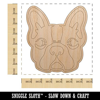 French Bulldog Face Unfinished Wood Shape Piece Cutout for DIY Craft Projects - 1/8 Inch Thick - 6.25 Inch Size - WoodArtSupply