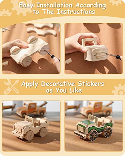 SainSmart Jr. Woodworking Building Kit, 3-in-1 Kids STEM Projects Set, DIY Wood Crafts Assembly Toys with Different Combinations for Boys and Girls SainSmart Jr.