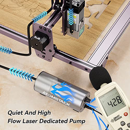 ATOMSTACK Air Assist, Laser Engraver Air Assist Kit for ATOMSTACK S10 PRO/X7 PRO/A10 PRO/A5 PRO Removing Smoke and Dust with 10-30L/Min Airflow, Low - WoodArtSupply