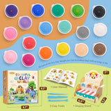 Drama Planet Air Dry Clay Kit for Kids - Comes with Instructional Guide Featuring 4 Scenes & 26 Projects Tutorials, 18 Cans of Modeling Clay, Drama Planet