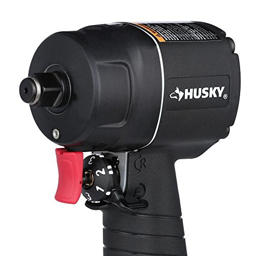 HUSKY H4435 1/2" Compact Impact Wrench Air Tool, Black Husky