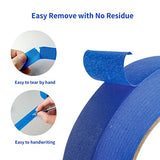 TCAIRG Blue Painters Tape 1 inch Wide Residue Free Wall Painting Blue Masking Tape with Sharp Lines 1 inch x 60 Yards x 6 Rolls (360 Total Yards) TCAIRG