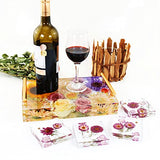 Resin Tray Molds Silicone, 13.5" Large Deep Rectangle Molds for Resin with 4pcs Coasters Mold, Epoxy Resin Casting Molds for DIY Flowers Preservation XXKJSZJQ