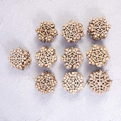 PartyKindom 100pcs Paintable Christmas Hanging Ornaments Christmas Wood Slice Wood Cutouts Embellishments Christmas Tree Hanging Decor Xmas