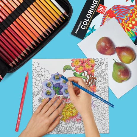 Artownlar Premium 72 Colored Pencils with Coloring Books Set, Artist Soft Core Vibrant Colors, Blending Shading Drawing Sketching Art Supplies, Oil Artownlar