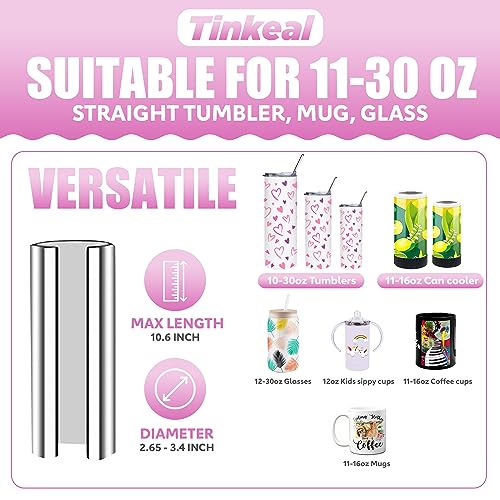 Tinkeal Tumbler Heat Press Machine Sublimation Transfer for 11-30oz Cup，Mug Heat Press Sublimation Paper with Heat-Resist Gloves & Tape, DIY Ceramic - WoodArtSupply