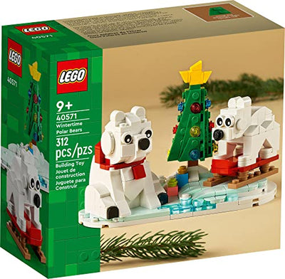 LEGO Wintertime Polar Bears 40571 Christmas Décor Building Kit, Polar Bear Gift, Great Stocking Stuffer for Kids, Features a Christmas Tree Toy and