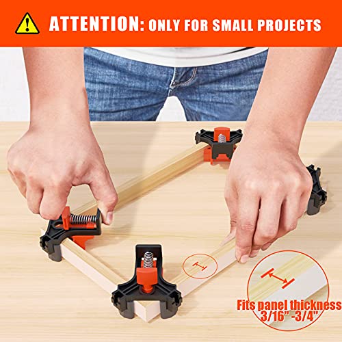 WETOLS Corner Clamp, 90 Degree Right Angle Clamp for Woodworking,4Pcs Fast Adjustable Quick Spring Loaded Woodworking Clamp, Gifts for Dad, Birthday - WoodArtSupply