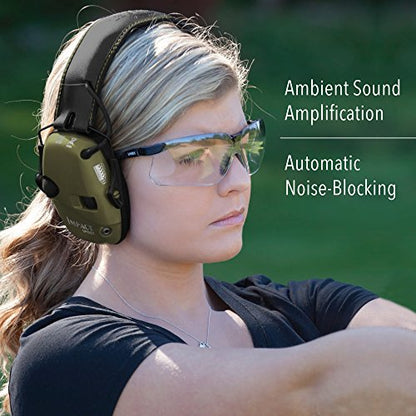 Howard Leight by Honeywell Impact Sport Sound Amplification Electronic Shooting Earmuff, Green - WoodArtSupply