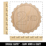 Second 2nd Place Circle Award Unfinished Wood Shape Piece Cutout for DIY Craft Projects - 1/4 Inch Thick - 6.25 Inch Size Sniggle Sloth