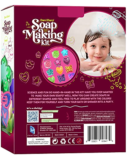 Dan&Darci Soap Making Kit for Kids - Crafts Science Toys - Birthday Gifts for Girls and Boys Age 6-12 Years Old Girl DIY - Best Educational Activity