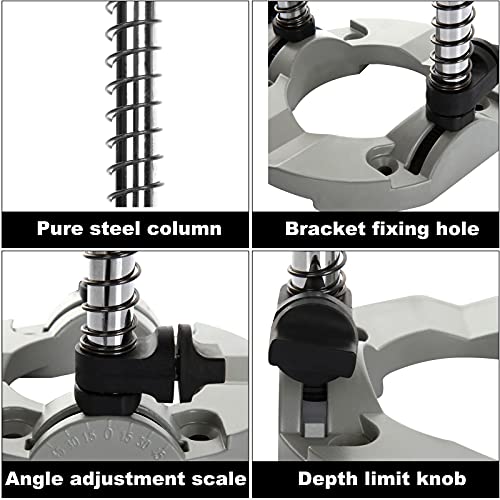 CertBuy Portable Drill Press for Hand Drill, Multi-Angle Drill Guide Attachment For 1/4 Inch and 3/8 Inch Adjustable Angle Drill Holder Guide, - WoodArtSupply