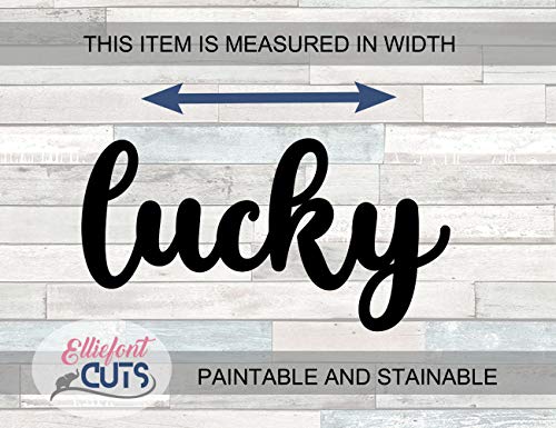 Lucky Script Wood Word, Wood Cutouts for crafts, Laser Cut Wood Shapes 5mm thick Baltic Birch Wood, Multiple Sizes Available Elliefont Styles