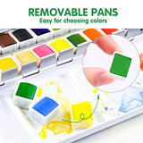 PENTRISTA Watercolor Paint set, 48 Colors Premium Solid Watercolor Half Pans in Tin Box, 1 refillable Water Brush Pen, Art Pigment Kit Perfect for PENTRISTA