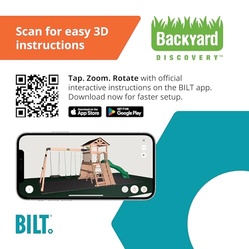 Backyard Discovery Endeavor II All Cedar Wood Swing Set Playset for Backyard with Wave Slide Climbing Wall with Rope Picnic Table Double Wide Rock Backyard Discovery