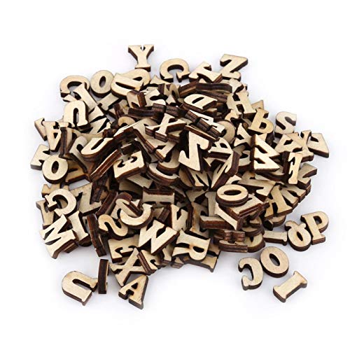 Wooden Numbers Letters, 200Pcs Mixed Wooden A Z Letters Unfinished Wood Letters for DIY Craft Wedding Party Home Decoration(English Letter) Zerodis