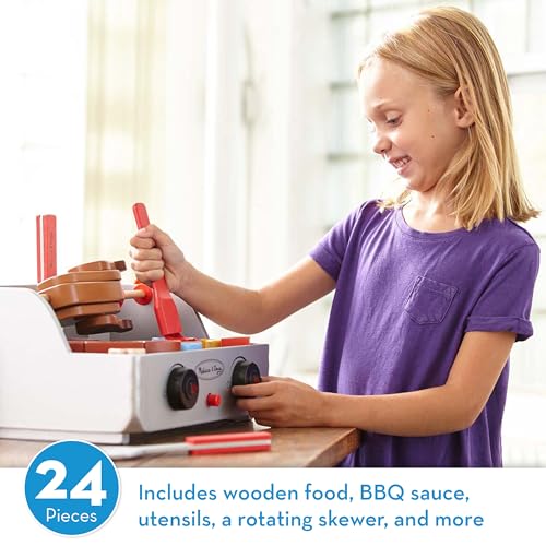 Melissa & Doug Rotisserie and Grill Wooden Barbecue Play Food Set (24 pcs) Melissa & Doug