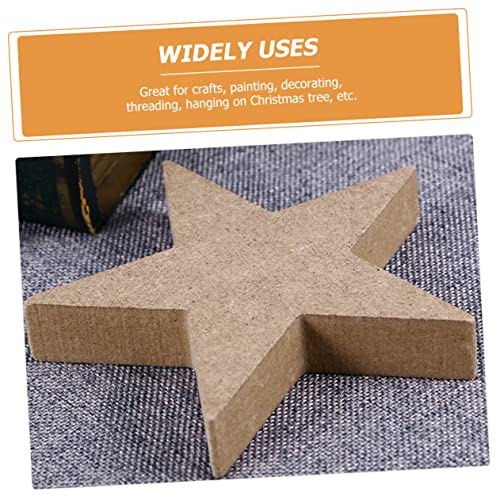Abaodam 12 Pcs Wooden Star Ornament Unfinished Wood Star Cutouts Blank Star Cutout Farmhouse Xmas Table Blocks Christmas Wooden Craft Christmas Decor Abaodam