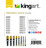 KINGART Original Gold Aqua Acrylic Handle 9300A Series, Beveled Edge Scraper, Premium Golden Taklon,100% Synthetic, Multimedia Artist Brushes, Gift KINGART