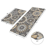 Pauwer Boho Kitchen Rugs Set of 2 Anti Fatigue Mats for Kitchen Floor Cushioned Kitchen Rugs and Mats Non Skid Waterproof Kitchen Runner Comfort Pauwer