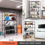 YYkokocat 6000Lbs Capacity Heavy Duty Storage Shelves Commercial Wire Shelving Unit and Storage Adjustable NSF 6 Tier Metal Rack Shelf on Wheels for YYkokocat