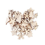 TEHAUX 100PCS Natural Unfinished Wood Slices Christmas Rustic Decor Unfinished Christmas Ornaments Unfinished Wood Crafts Centerpieces Rustic Wood TEHAUX