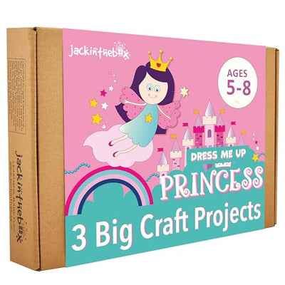 jackinthebox Princess Themed Arts and Crafts for Girls | Make a Cape, Tiara and Wand | Best Gift for Girls Ages 5 6 7 8 Years | 3 Craft Projects in 1