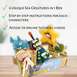 Woolbuddy Needle Felting Kit, Sea Animal Felting Kits for Beginners Adults and Kids, Craft for Adults, DIY, Needle Felting Supplies Included, Wool Woolbuddy
