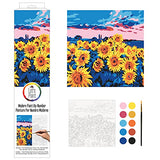 Plaid Sunflower Meadow Modern Kit, 14" x 14" Paint by Numbers for Adults and Kids, Easy-to-Follow DIY Crafts, Art Supplies with A Textured Finish, Plaid