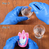 Patelai 2 Pairs Epoxy Gloves Silicone Gloves for Resin Reusable Safe Silicone Gloves for Crafts Jewelry Making Work DIY (Black, Blue) Patelai