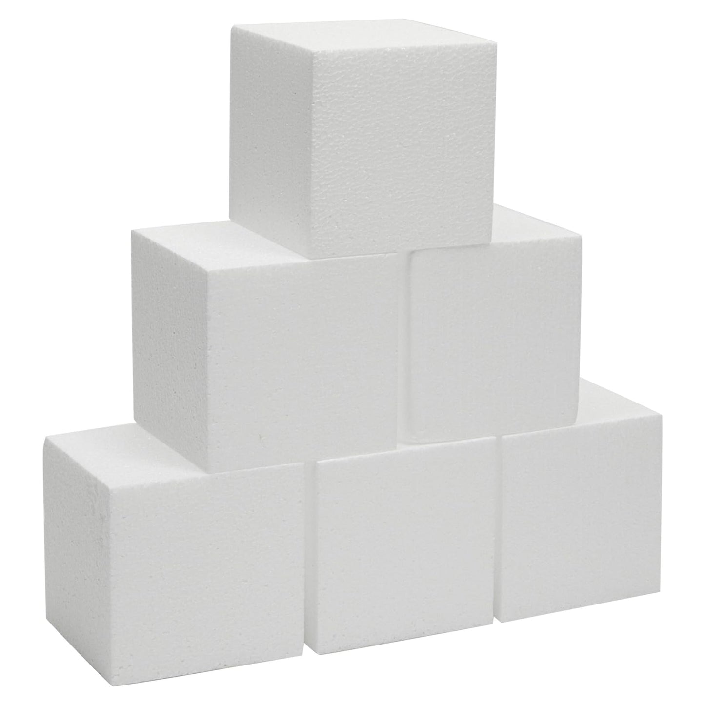 Juvale 6 Pack Foam Cube Squares for Crafts - Polystyrene Blocks for DIY, Floral Arrangements, Arts Supplies (4 x 4 x 4 in, White)