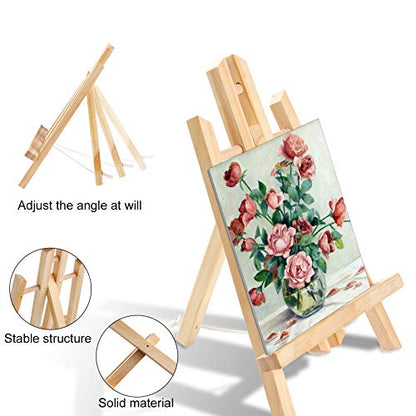 144 PCS Professional Painting Set, 12 PCS Wood Easels,12 Packs of 120 Brushes with Nylon Brush Head and 12 PCS Palettes, Painting Supplies kit for - WoodArtSupply