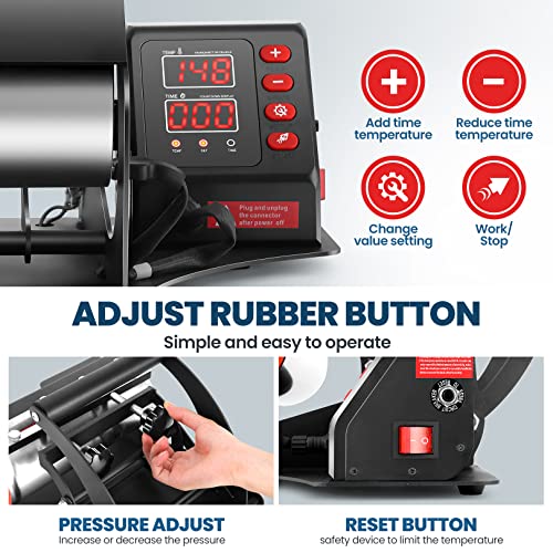 DREAMVAN Tumbler Heat Press Machine Mug Cup Press for 11oz-30oz Sublimation Ceramic Mugs Heat Transfer Tumbler for 12oz 15oz 18oz 20oz Straight DREAMVAN