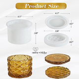 ISSEVE Jar Resin Molds Silicone, Large Diamond Jar Silicone Molds with 2Pcs Lid, Epoxy Jar Molds for Storage Box,Candy Jewelry Container,Home ISSEVE