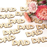 30 Pcs Little DAD Wood Crafts DIY Cutout Wooden Slices Embellishments Gift Unfinished Wood Ornaments for Happy Father's Day Daddy's Birthday Party Creaides