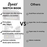Dyvicl Sketch Pad 5.5"x8.5" Sketch Book, 100 Sheets (68 lb/100gsm), Spiral Sketchbook Acid Free Drawing Paper for Kids Adults Beginners Artists Dyvicl