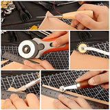 IMZAY 415Pcs Leather Tooling Working Kit, Compact Beginner Leather Tools and Supplies with Leather Stitching Sewing Carving Cutting Crafting Tools IMZAY