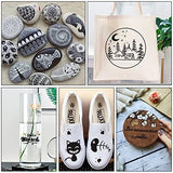 White Paint Pen, 8 Pack 0.7mm Acrylic Paint Pens Acrylic Markers 6 White 2 Black Paint Pens for Rock Painting Wood Canvas Glass Metallic Ceramic Tire SUPKIZ