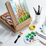 ARTIFY Table Sketch Box Easel Set, Desktop Artist Easel with 12 Colors Acrylic Paints, 13pcs Brushes, 4 Canvas Boards, Plastic Palette and 2 pcs ARTIFY art supplies